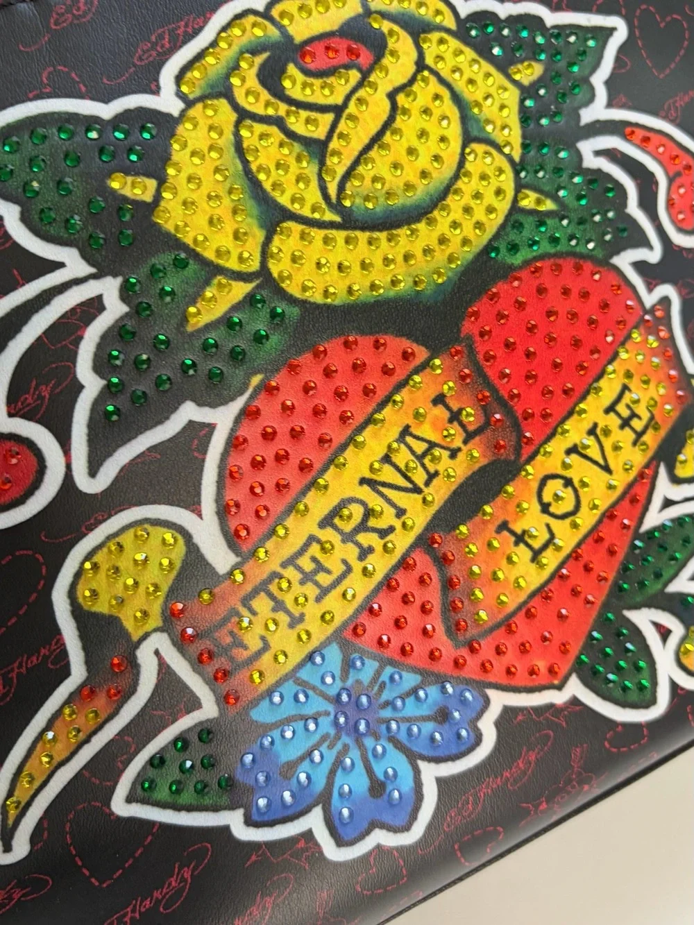 NWT Ed Hardy Bedazzled Cosmetic Pouch